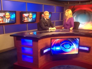 Ray with CBS Atlanta 46 news anchor Stephanie Fisher 